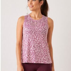 NEW Athleta Pink Cheetah Print Workout Tank XS Scoop Neck Athletic Top NWOT